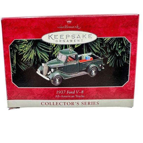 Hallmark Keepsake Ornament 1937 Ford V 8 All American Trucks 1998 Vintage - Picture 1 of 11